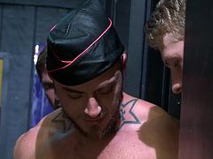 On the stage is a gay angel, but in the backstage he's a lustful devil. Watch some hot gay action in public and even wilder one, when nobody's looking. These hot boys like it rough and the one, that's on his knees, burns with desire for more cock in his mouth. Curious what else will happen?