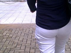 SDRUWS2 - SEE THROUGH WHITE PANTS AND WHITE PANTIES