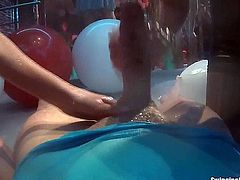 Sinfully club bitches dancing erotically and taking giant pricks in public sex orgy