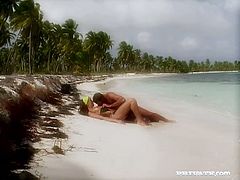 Tense Andy Brown wanted to taste the vagina of his new model so he decided to seduce her during the photoshoot on the beach and fucked her real hard in many poses.