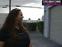 Horny black dude that is into big fat white women picks up one at the parking lot. He talks her over to make porn with him. She easily agreed though. So enjoy watching filthy fat slut sucking BBC deepthroat.