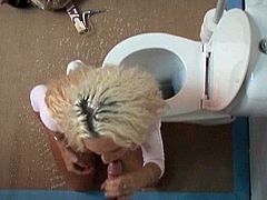Curly blonde beauty gets the full pack during intense hardcore in glory hole scene