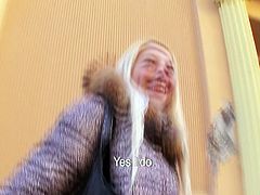Voracious daddy notices a sextractive long haired Russian blondie in the street of London so he pays her 20 pounds to lure her to give him a head in peppering sex video by Mofos Network.
