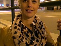 Aroused dude notices a lascivious blondie walking down the street. She bares her small perky tits for him and later heads home for hardcore sex orgy in peppering Mofos Network sex video.