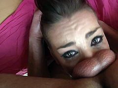 SWeetie loves to play nasty and deepthroat huge cock in oral action