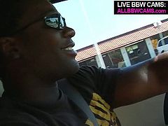 Attractive Caucasian BBW hoe gets in the car of horny black dude in hopes of having hardcore sex. She gets what she's been dreaming of for long.