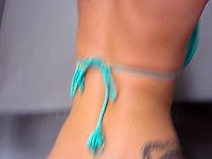 Tattooed enchantress Alexa Aimes is seasoned pro when it comes to pleasing men. She sucks her lover's dick greedily to get it hard and ready. Then she takes a ride on his swollen pecker.
