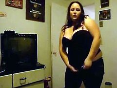 BBW Teen Strips For Her BF
