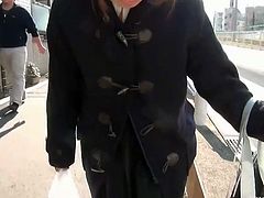 SexJapanTV brings you an intense free amateur voyeur video where you can see how a naughty Japanese belle shows her panties while having a walk on the street.
