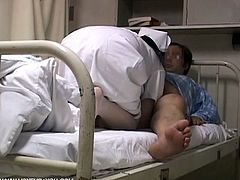 Watch this hot nurse video riding cock of her sick patient and thanks to our voyeur staff that they pretended to be hospitalized and installed several cameras to shoot and capture hot scene.