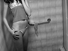Young Aliska gets filmed in secret while getting nude and ready to shower