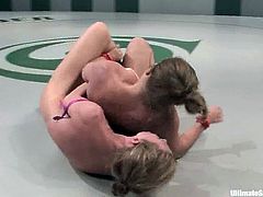 Poor Kirra Lynne tries to win Ariel but it is all in vain. She does not have any chance to win. So, she sucks a strap-on and toyed rough with a strap-on by unbeatable Ariel.