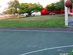 They play in a basketball on the street sport area. They comes home and she showa her resilient ass in steamy Team Skeet xxx video!