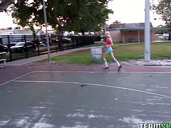 They play in a basketball on the street sport area. They comes home and she showa her resilient ass in steamy Team Skeet xxx video!