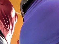 Needy voyeur enjoys watching hottie's panties during public outdoor upskirt session