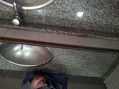 cum on mirror girl toilet paja toilet girls train station