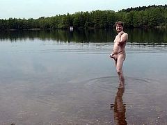 Wank in lake