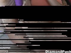 Diamond Kitty decides to show of her amazing body and those huge tits while playing with her hot pussy in this solo.Watch how she toys herself with purple dildo.