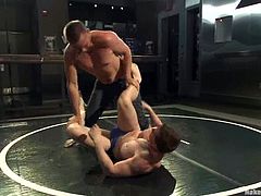 Get a boner watching these gay fellows wrestling before they screw each other against the toilets. They are nasty homosexuals acting really dirty!