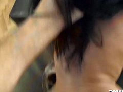 The spoiled brunette has a very high-energy, erotic attitude about life, lust and the pursuit of sexual pleasure. In this hot sex video she acts really naughty. She sucks her lover's cock passionately. Then he fucks her from behind.