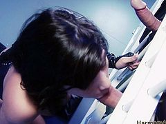 Be pleased with hot top rated Harmony Vision sex tube video. She pleases two cops and sucks their cocks intensively. Hussy prison girl is worthy of your attention.