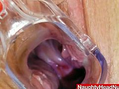 Watch this horny and kinky blonde mature babe named Bohunka in her naughty action.kinky senior nurse Bohunka unbuttons her uniform to show her natural nice shaped tits then starts a bizarre show with her hairy pussy.