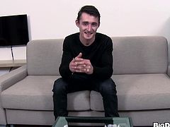Paul fresh has invited this little slutty twink over to his place so he can bet fucked without a condom. The twink undresses and then climb's on top of Paul's thick cock to get fucked like crazy while jerking off.