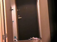 Amateur naked at door