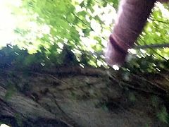 Uk big cock cum in the woods