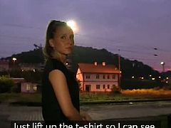 Public Agent brings you a hell of a free porn video where you an see how a sensual blonde gets banged hard on the streets after giving her man a hell of a pov blowjob.