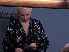 Check out a hot scene from lust pictures' movie! Two actors are turned on and start making it out live on scene till they both cum together!
