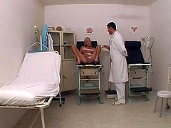 Sexy blonde chick has fun in a hospital. She spreads her legs and gets fingered by a doctor. After that she gives him a blowjob and gets fucked deep in her wet pussy.
