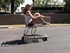Adorable Alison Angel Shows Her Big Tits In A Supermarket Cart