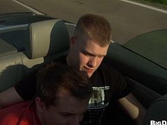 Big Daddy brings you an amazing free porn video where you can see hwo a horny gay dude gets barebacked by the roadside while bending on the hood of the car.