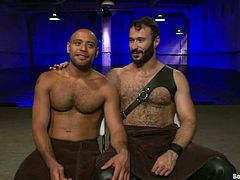 Interracial gay scene in a BDSM style with Leo Forte and Wilfriend Knight! Dudes are so crazy about pain and gay sex!