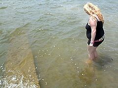 me playing in the river