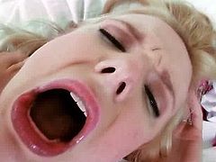 Admirable blonde girl Sunny Marie pleases herself with fingering and gets horny. Then she takes her BF's dick into her smooth pussy and gets it pounded doggy style like never before.