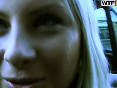 Blonde Kathy enjoys guys ram rod in her mouth in wild oral action