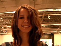 Touch yourself watching this brunette teen, with natural boobs wearing high heels, while she plays with your mind in an amateur video.