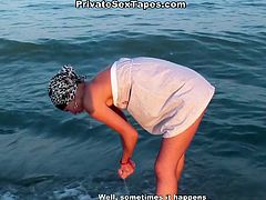 Long haired salacious hootchie with sweet Tatas gets her saggy snatch energetically snatched mostly doggy way on hot sandied beach. Watch this amazing fuck in WTF Pass porn clip!