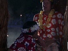 This hula girl is a naughty little dancer! She gets the grass skirt all turned aside and fucks crazy, shaking that Polynesian Booty! Hot blowjob!