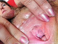 Nasty mature with cramped and hairy twat in a rough solo action scene
