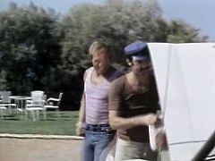 Long haired whorish blondie trailed one shy teen boy to sandy beach. She planned to taste his juicy cock or at least to touch it a little. Look at this dirty bitch in The Classic Porn sex video!
