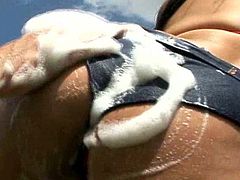 Watch strong cock sliding her wet pussy during top outdoor porn show
