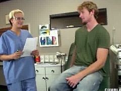 Cum Blast City brings you a very interesting free porn video where you can see how a horny dude enjoys a hell of a medical handjob from a very skilled professional.