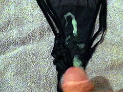 Me cumming over my wife's dirty Thong