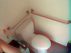She's masturbating in the toilet