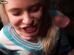 Blonde Iry gets her mouth stretched by beefy rock hard love stick of horny fuck buddy