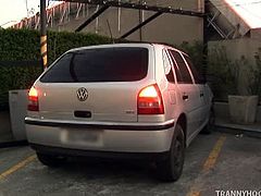 Daniela is a horny blonde tranny hooker and she is finally ready to get her asshole stretched by a complete stranger. He got a big meaty cock and fucks her really good.