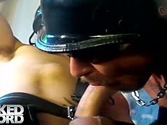 This biker dude hooked up with another male biker and hit it off on the bike. They started with oral action, followed by a deep booty fuck on that sexy ride.